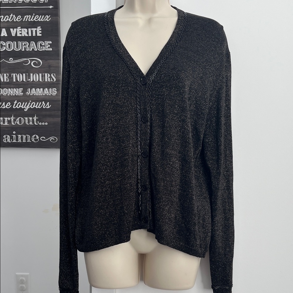 Shinning Kasper Black Button-Up Cardigan
